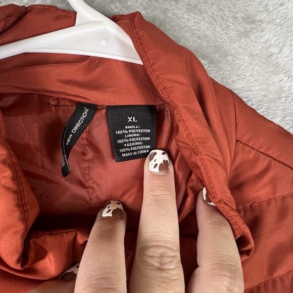 New Directions Women’s Puffer Vest Jacket, Rust Size XL - Picture 2 of 9